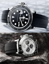 Load image into Gallery viewer, Elegant 20mm Rubber Watch Band for Rolex Submariner &amp; Daytona - Adjustable Fit