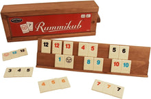 Load image into Gallery viewer, Travel-Friendly Rummikub Vintage Game: 106 Tiles &amp; Wooden Organizer Box