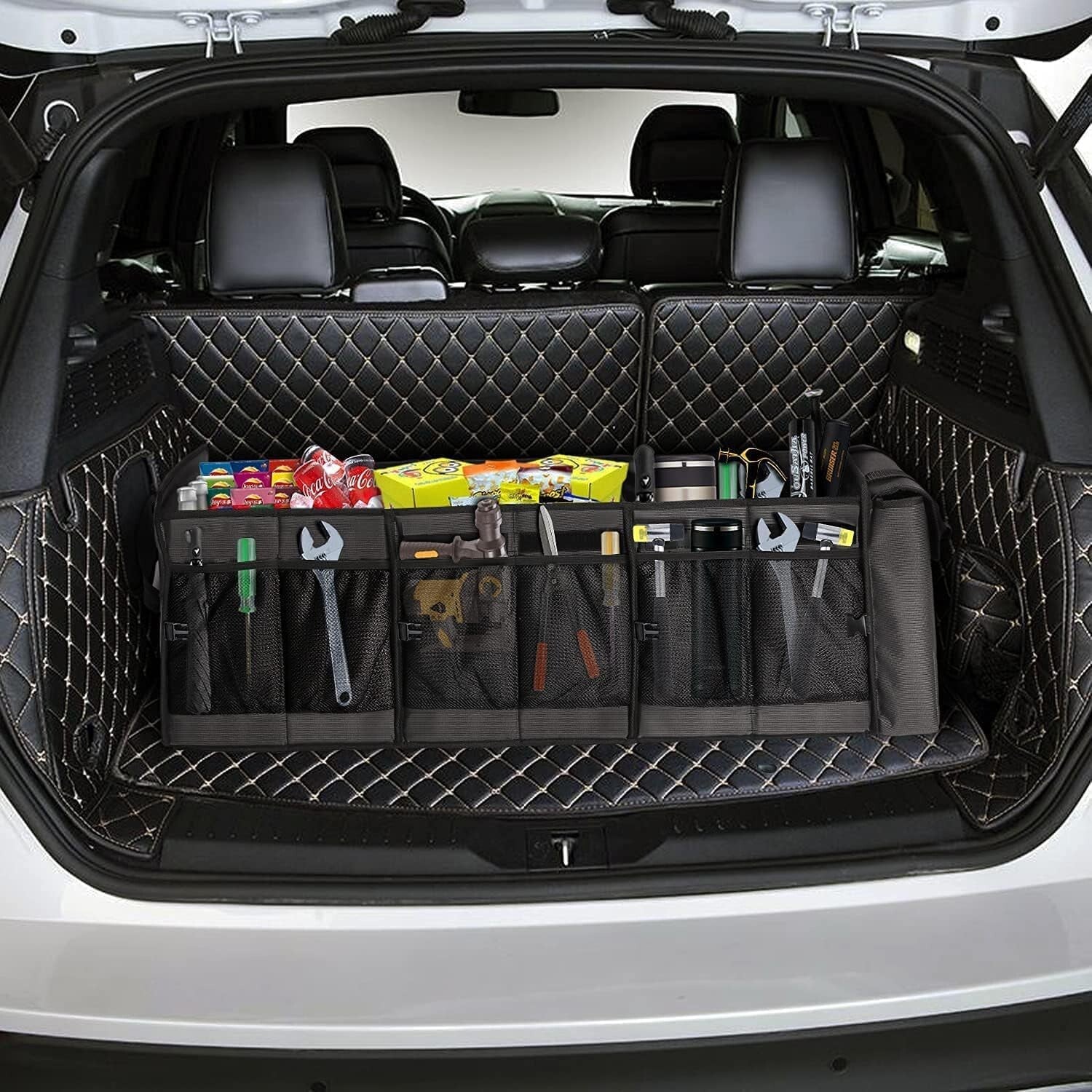 4-in-1 Car Trunk Organizer with Leakproof Cooler Bag - Durable & Adjustable