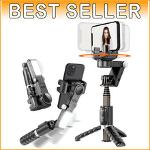 Load image into Gallery viewer, Innovative Smartphone Gimbal with 360° Rotation &amp; Adjustable Lights for Creators