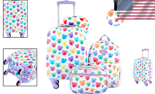 Bright 5 Piece Kids' Luggage Set: Easy Maneuvering with Carry-On & Backpack
