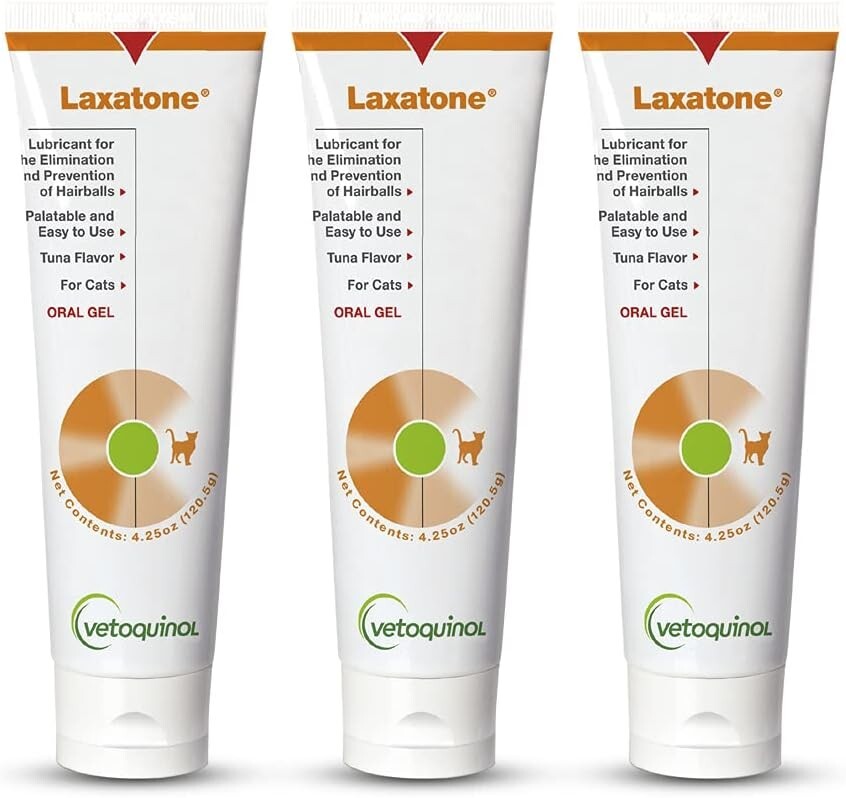 Laxatone 3-Pack Tuna-Flavored Hairball Relief Gel for Cats - 4.25 oz Each
