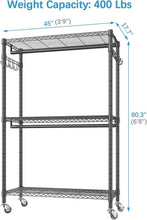 Load image into Gallery viewer, Freestanding Heavy-Duty Wire Shelving Clothes Rack with Load Capacity of 400 lbs