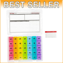 Load image into Gallery viewer, Weekly Pill Organizer with 5x Daily Compartments and Secure Case - Multicolor