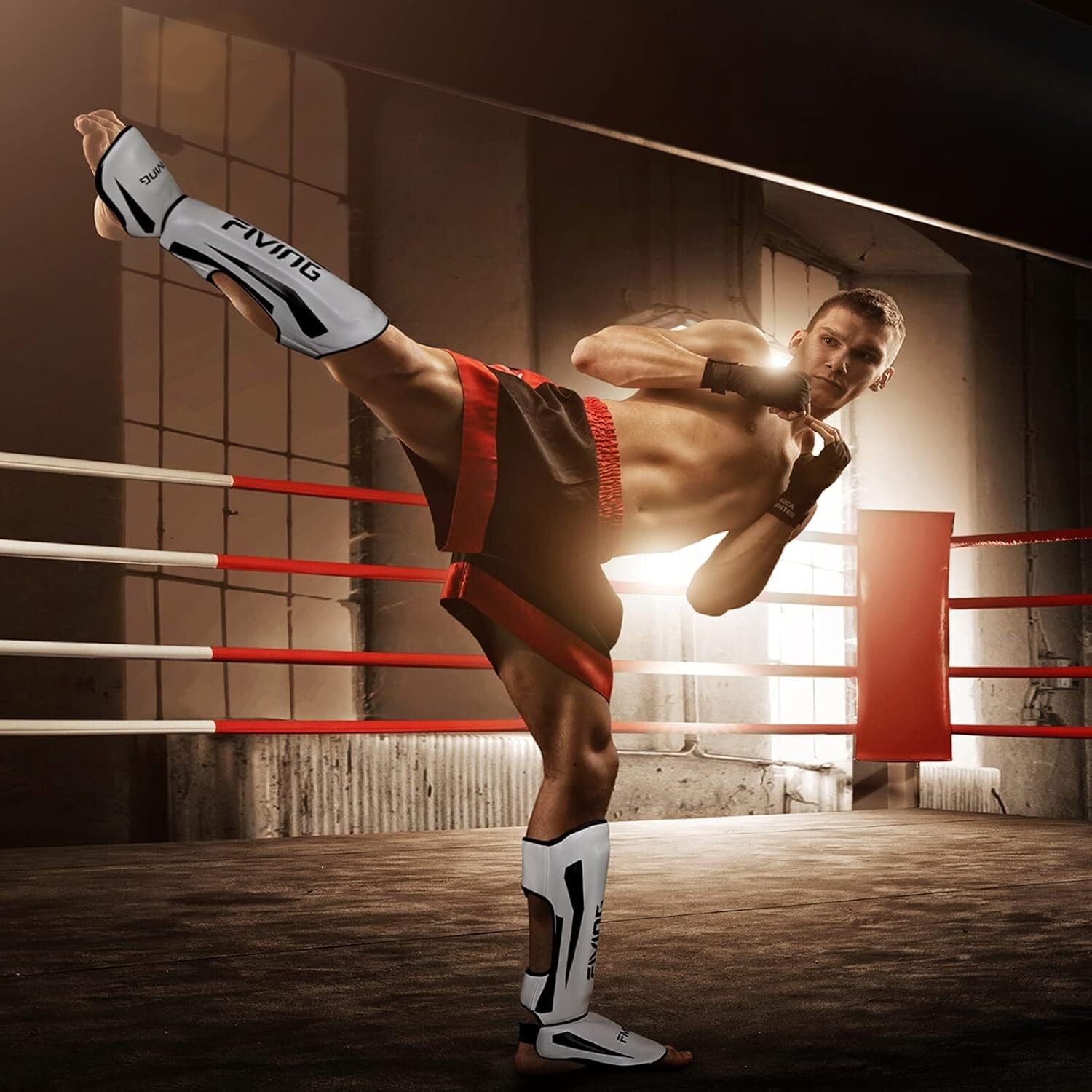 Adjustable MMA Shin Guards - Padded Muay Thai Leg Guards for Premium Training