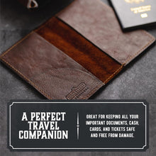 Load image into Gallery viewer, Luxury Leather Passport Holder – Fits 3.5" x 5.5" Field Notes, Travel Organized