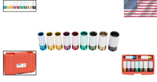 Load image into Gallery viewer, Versatile 9-Piece 1/2" Drive Extra Thin Wall Socket Set - Protects Custom Rims