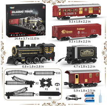 Load image into Gallery viewer, Rechargeable Steam Locomotive Toy with Sounds &amp; Light - Perfect Gift for Kids