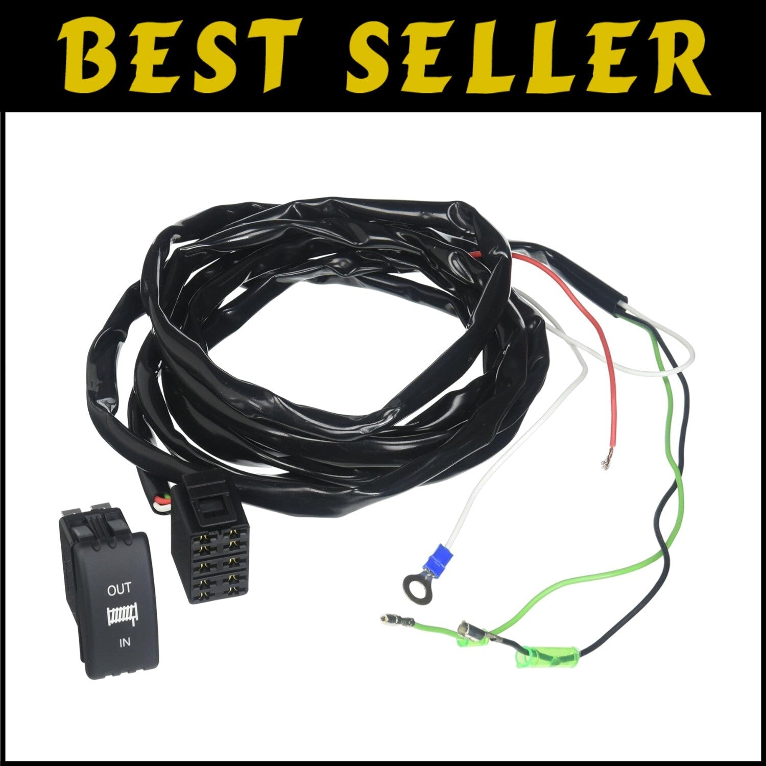 Easy Install UTV/ATV Rocker Switch – Blue LED, Harness Included for Convenience