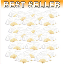 Load image into Gallery viewer, Artistic Silk Bamboo Handheld Fans - 120 Elegant Cooling Accessories for Parties