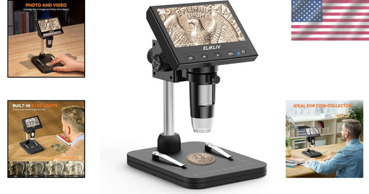 Rechargeable Digital Microscope with Adjustable Stand and Enhanced LED Lighting