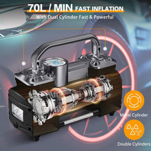 Load image into Gallery viewer, Versatile Car and Bike Tire Inflator with LED and Digital Gauge - Travel Ready