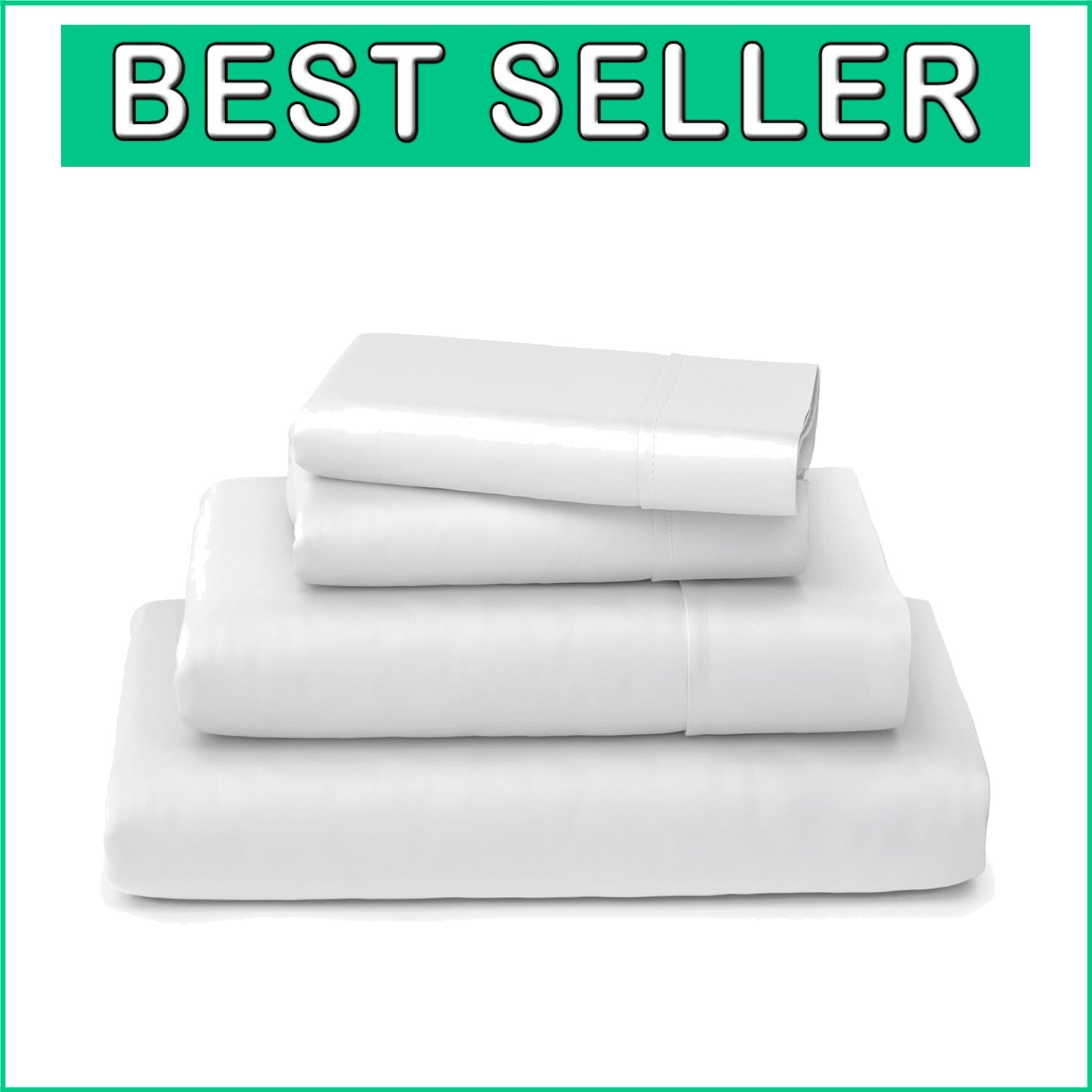 4-Piece Queen Bedding Set - Soft Bamboo Sheets with Deep Pockets & Easy Care