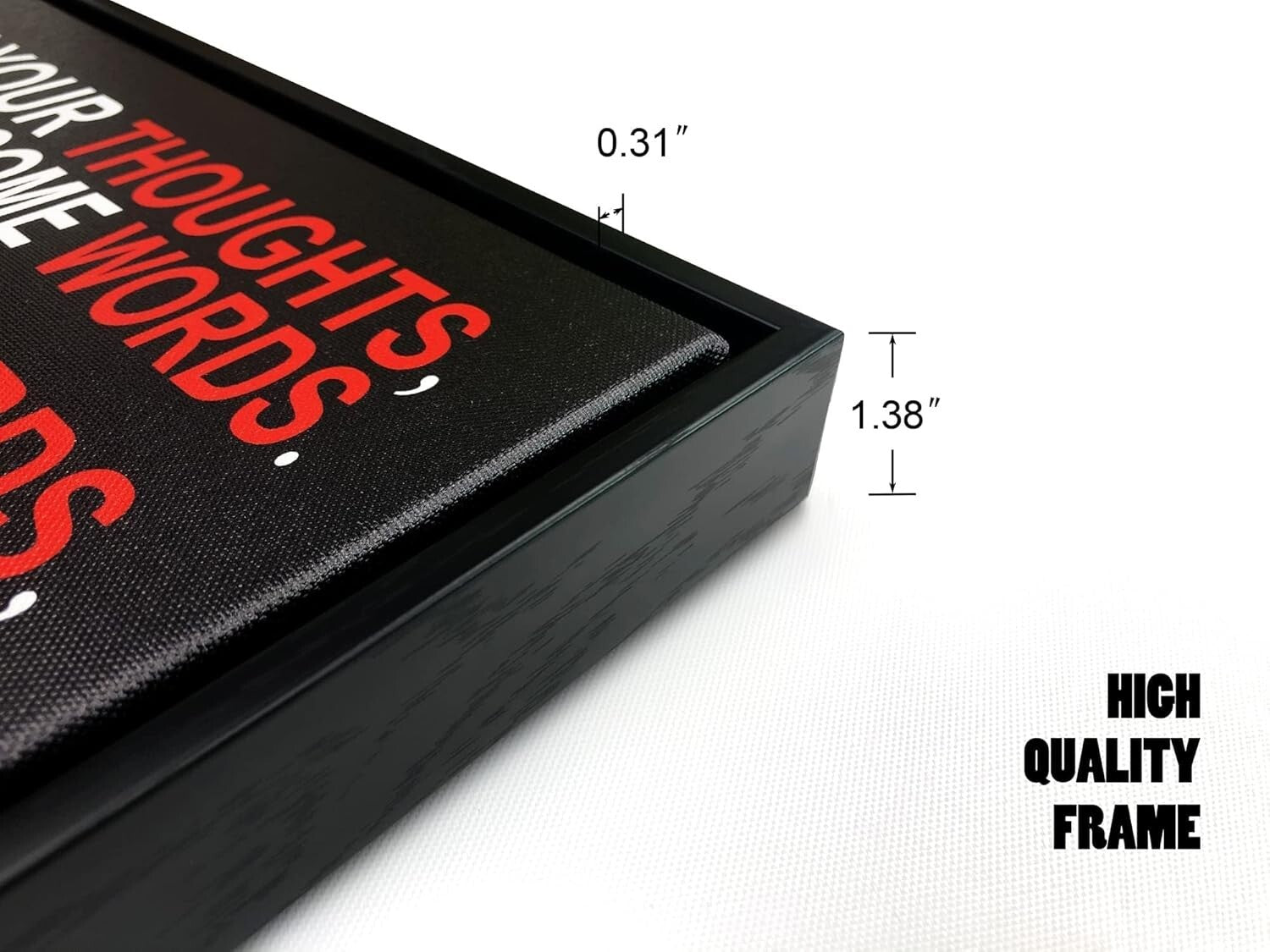 Motivational 'Watch Your Thoughts' Canvas Art - Stylish Black Framed Print 20x24