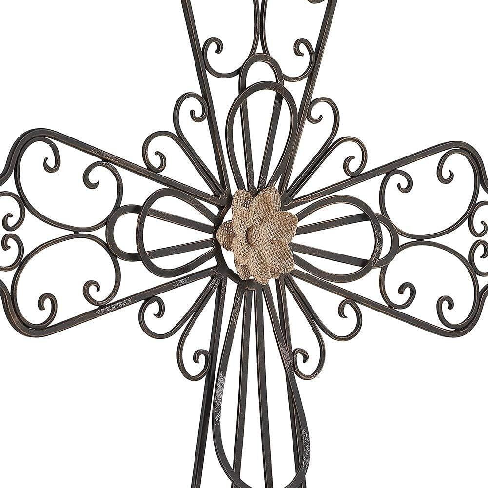 Elegant 24" H Metal Layered Cross Wall Decor - Perfect for Faith-Inspired Spaces