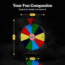 Load image into Gallery viewer, Engaging 12" Event Prize Wheel with Loud Clickers - Ideal for Raffles &amp; Games
