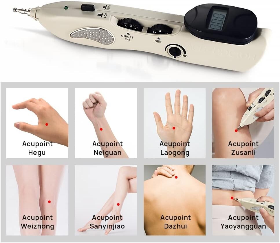 Electronic Acupuncture Pen: Painless Pain Management with 3 Adjustable Heads