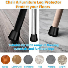 Load image into Gallery viewer, 64-Pack Non-Slip Rubber Chair Leg Caps - 3/4" Inner Diameter, Floor Protectors