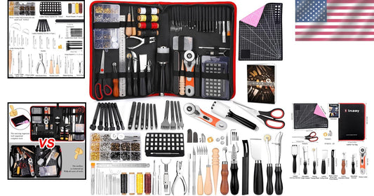 Versatile 415 PCS Leather Tools Kit – Ideal for DIY Crafts & Creative Projects