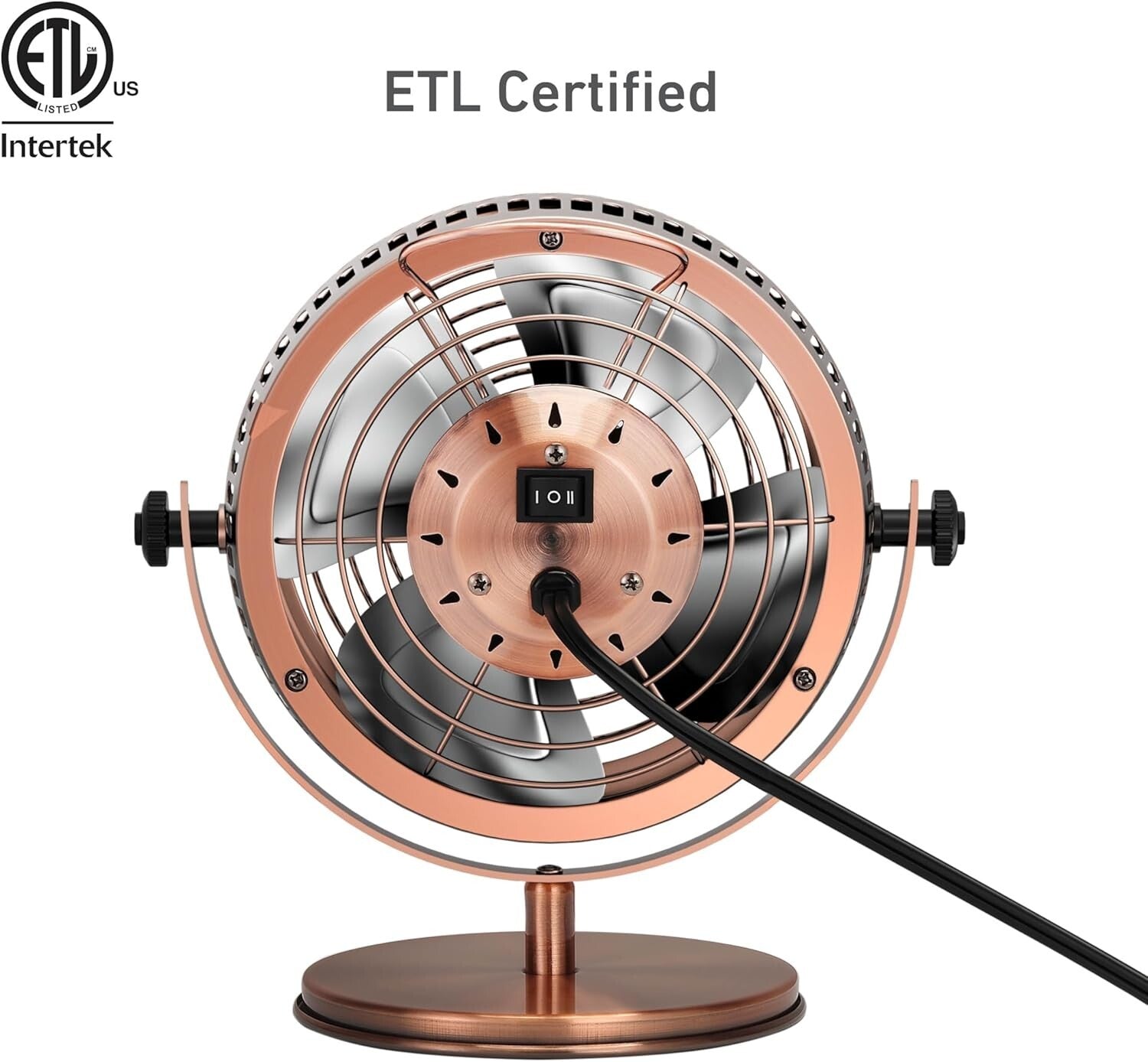 Elegant 6-Inch Desk Fan with Brushed Copper Finish - Home & Office Essential