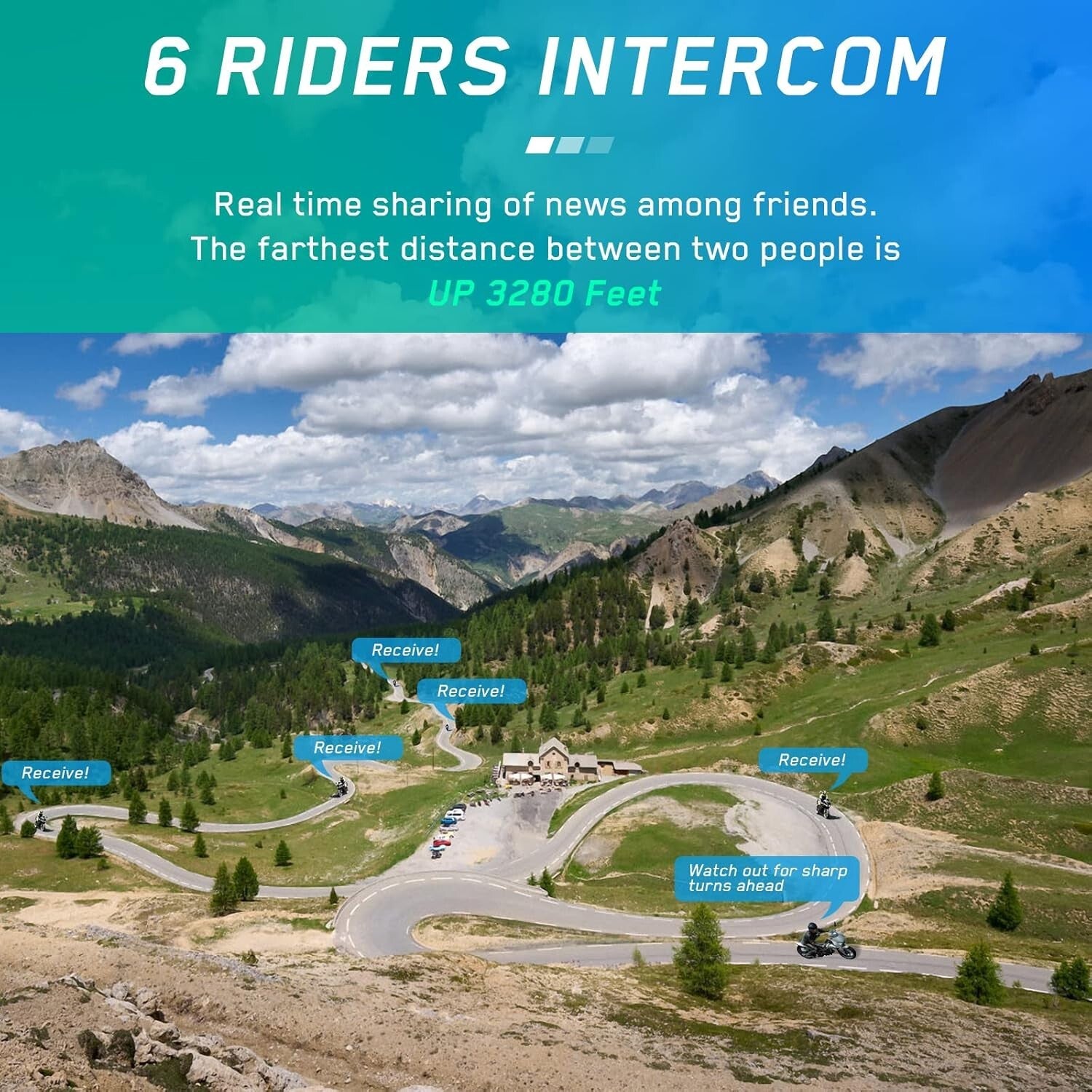 Motorcycle Communication System with 1080P Camera & Voice Assistant Features