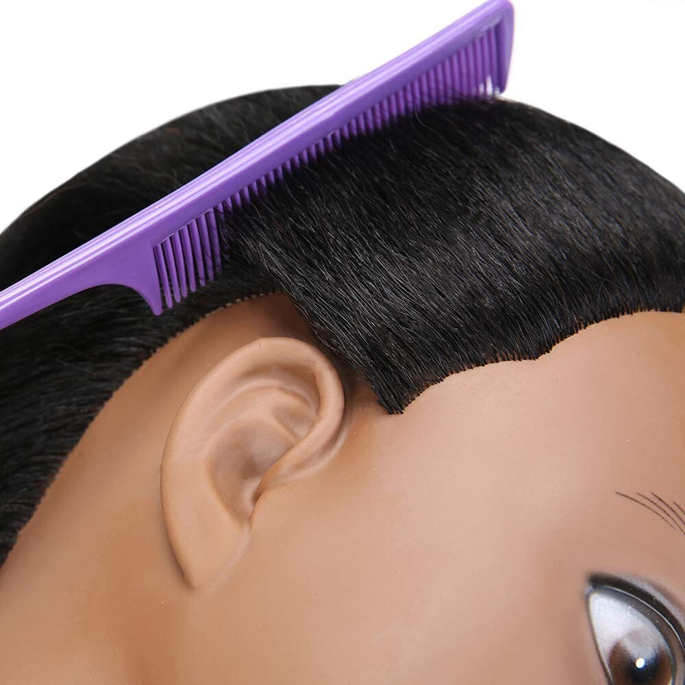 100% Human Hair 18 Inch Mannequin Head with Free Clamp and Hair Styling Tools