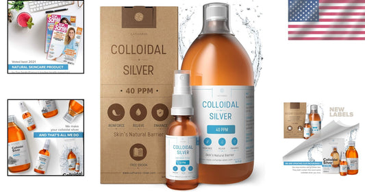 34 fl oz Liquid Silver - Natural Immune Boost with Free Spray Bottle & Guide