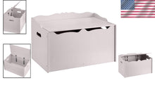 Load image into Gallery viewer, Stylish Kids Toy Box Organizer in Gray, Wooden Storage Chest, 30"x18"x19"