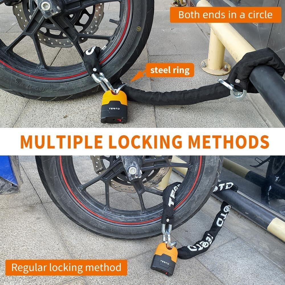 Anti-Theft U-Lock with 8.2ft Chain - Durable Security for Motorcycles & Trailers