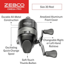 Load image into Gallery viewer, All-Metal Omega Pro Spincast Fishing Reel - Braid Ready with Quick-Change Spool