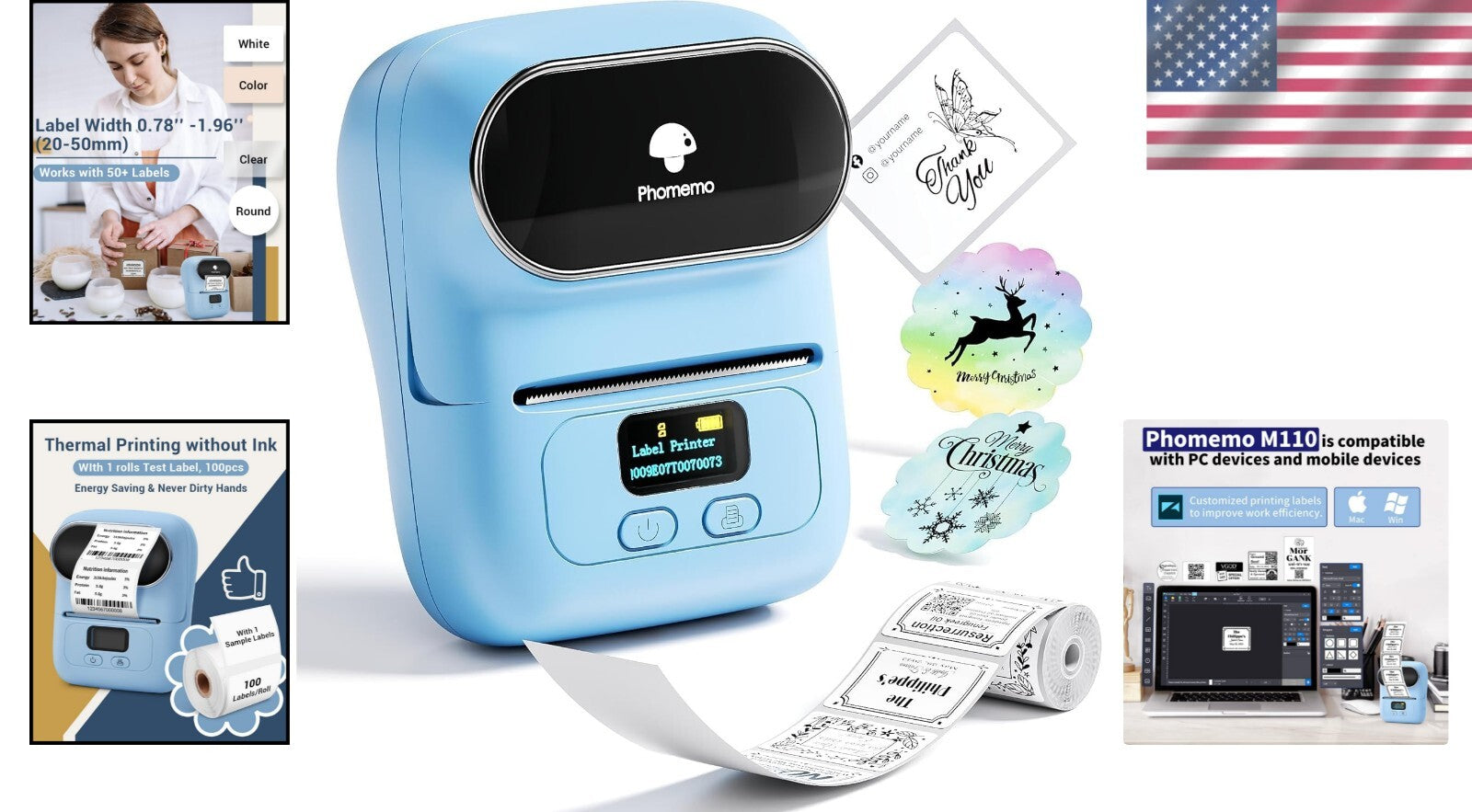 Bluetooth Thermal Label Printer & Portable Label Maker for Small Businesses