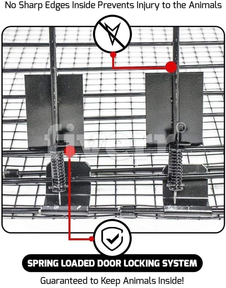 Durable 50 Inch Black Animal Trap - Capture Groundhogs, Coyotes Safely