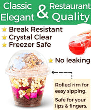 Load image into Gallery viewer, Sturdy 9 oz Clear Disposable Cups with Lids for Ice Cream &amp; Desserts - 200 Count