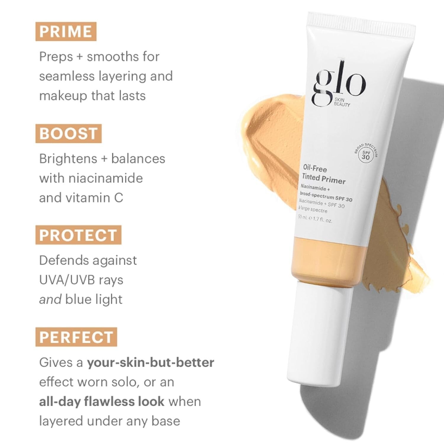 4-in-1 Oil-Free Tinted Primer with SPF 30 for Flawless Skin - Light Medium