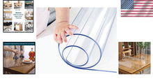 Load image into Gallery viewer, Durable 1.5mm Thick Clear Plastic Tablecloth - Wipeable Protector 30x108