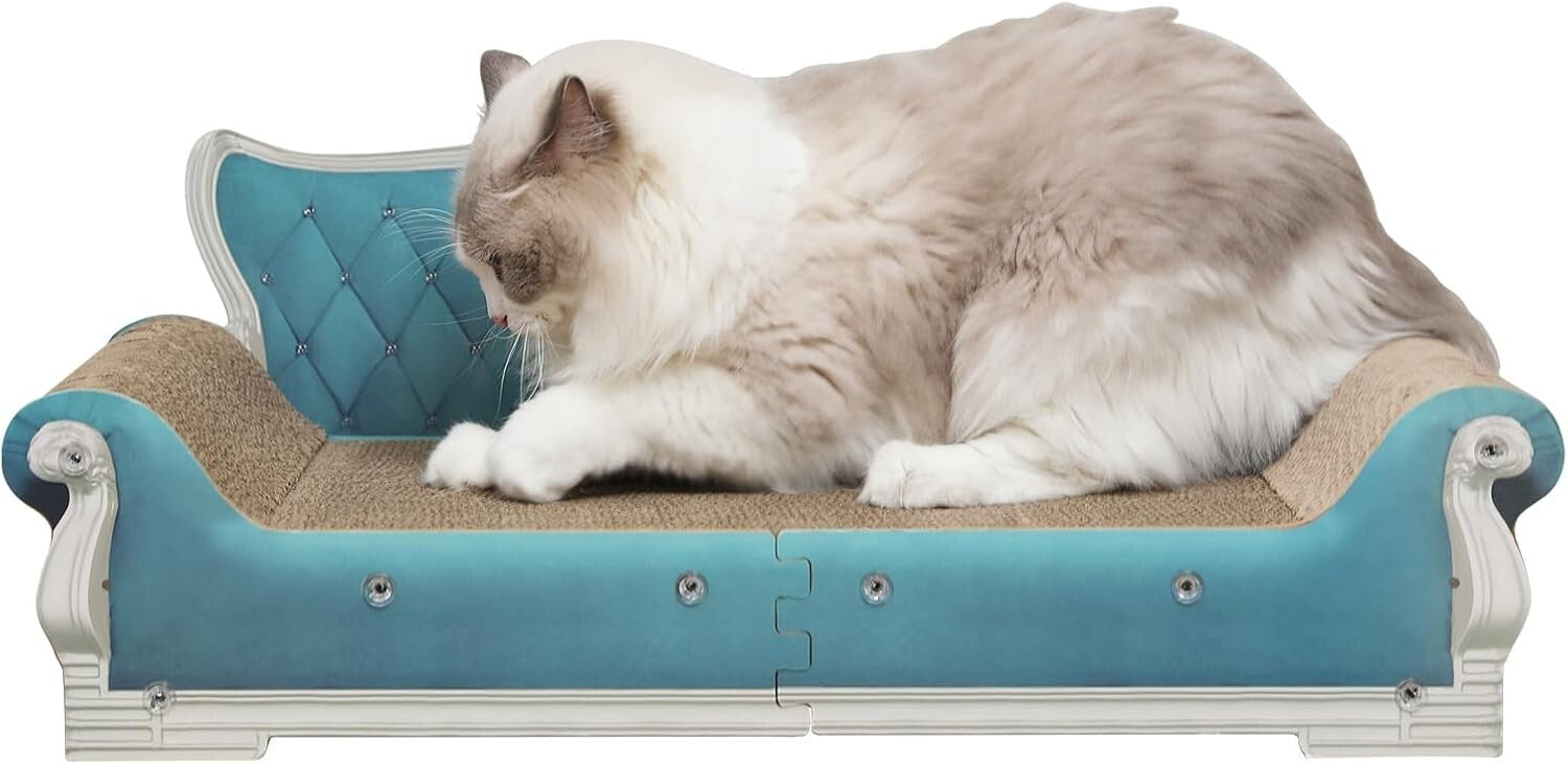 Versatile Cat Couch Shape Scratch Pad for Active Indoor Cats – Includes Catnip