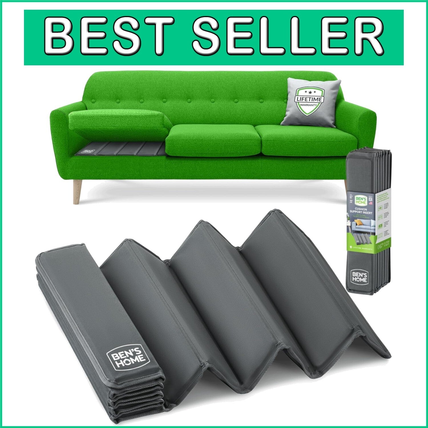 Durable Non-Slip Sofa Support for Sagging Cushions - Lifetime Warranty Included
