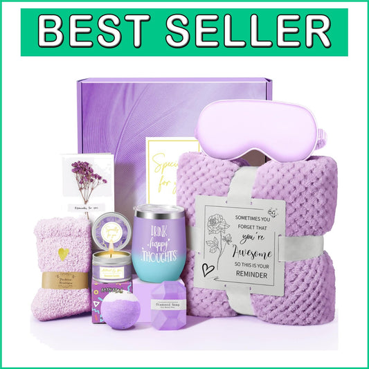 Lavender Spa Gift Basket for Women - Ultimate Self-Care Birthday Surprise