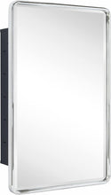 Load image into Gallery viewer, Modern Rectangular Medicine Cabinet with Beveled Mirror, 16x24'' Chrome Finish