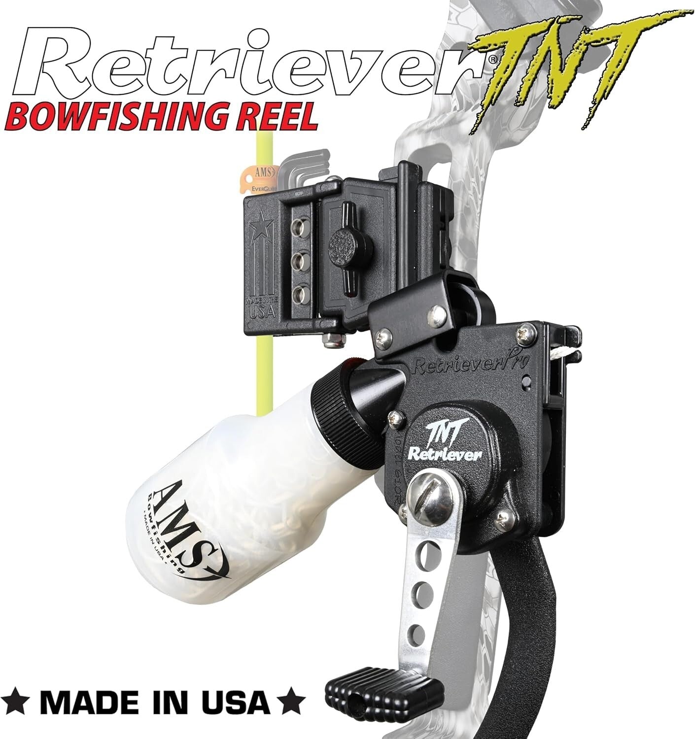 Durable Stainless Steel Retriever TNT Bowfishing Reel with Quick-Release Mount