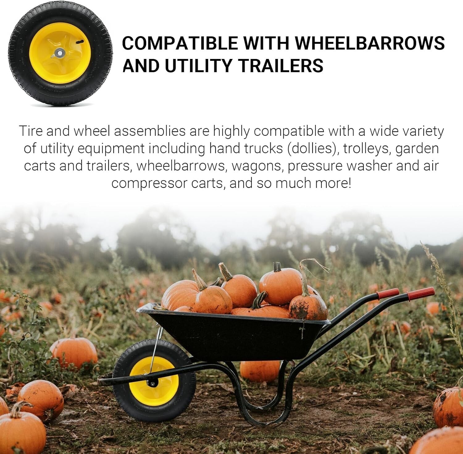 Pneumatic 4.80/4.00-8 Tire and Wheel Assembly for Easy Installation on Equipment