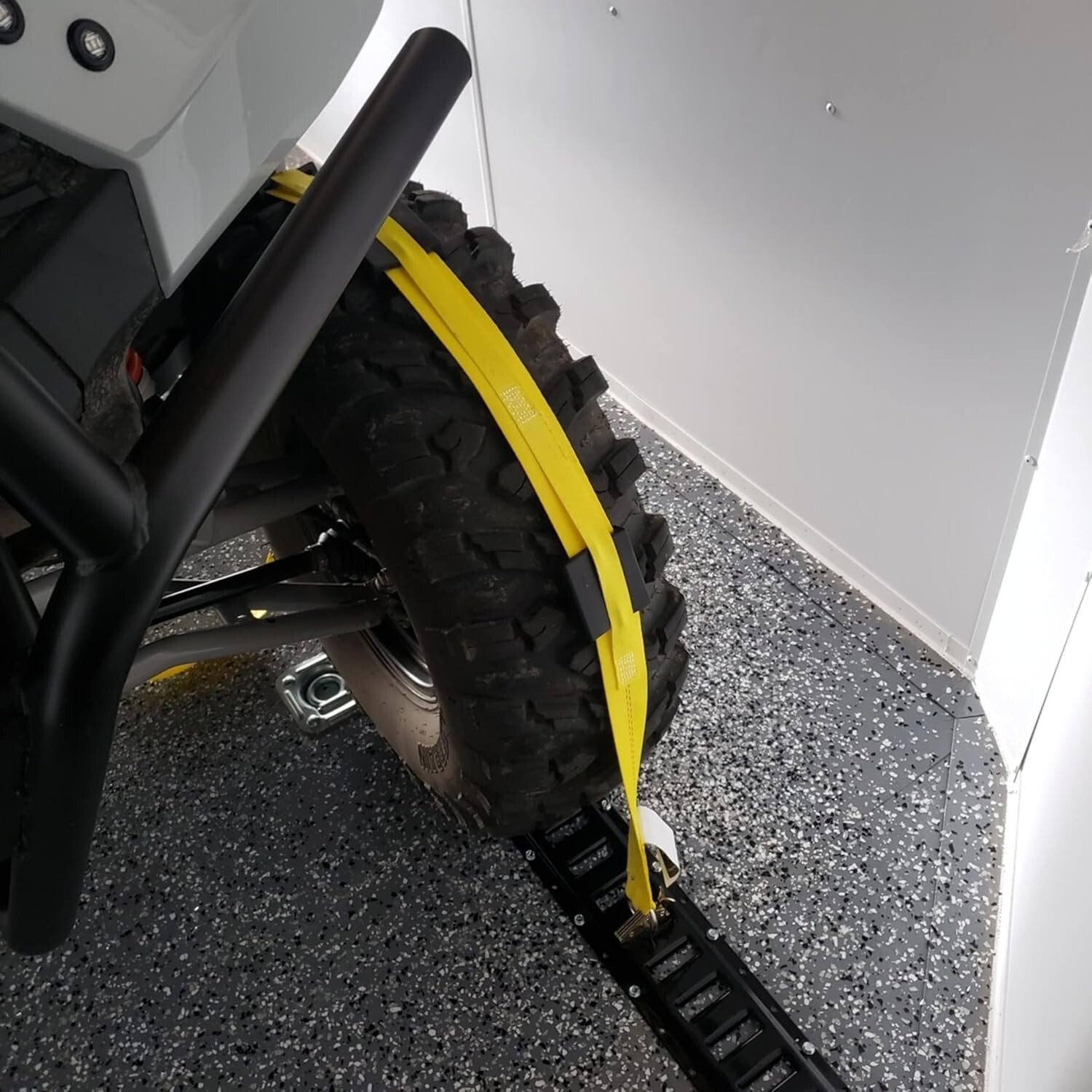 11' x 2" E-Track Car Straps - Secure 4-Pack with Rubber Blocks & Ratchets