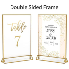 Load image into Gallery viewer, Double-Sided Acrylic Picture Frames with Gold Frames - Perfect for Menu Displays