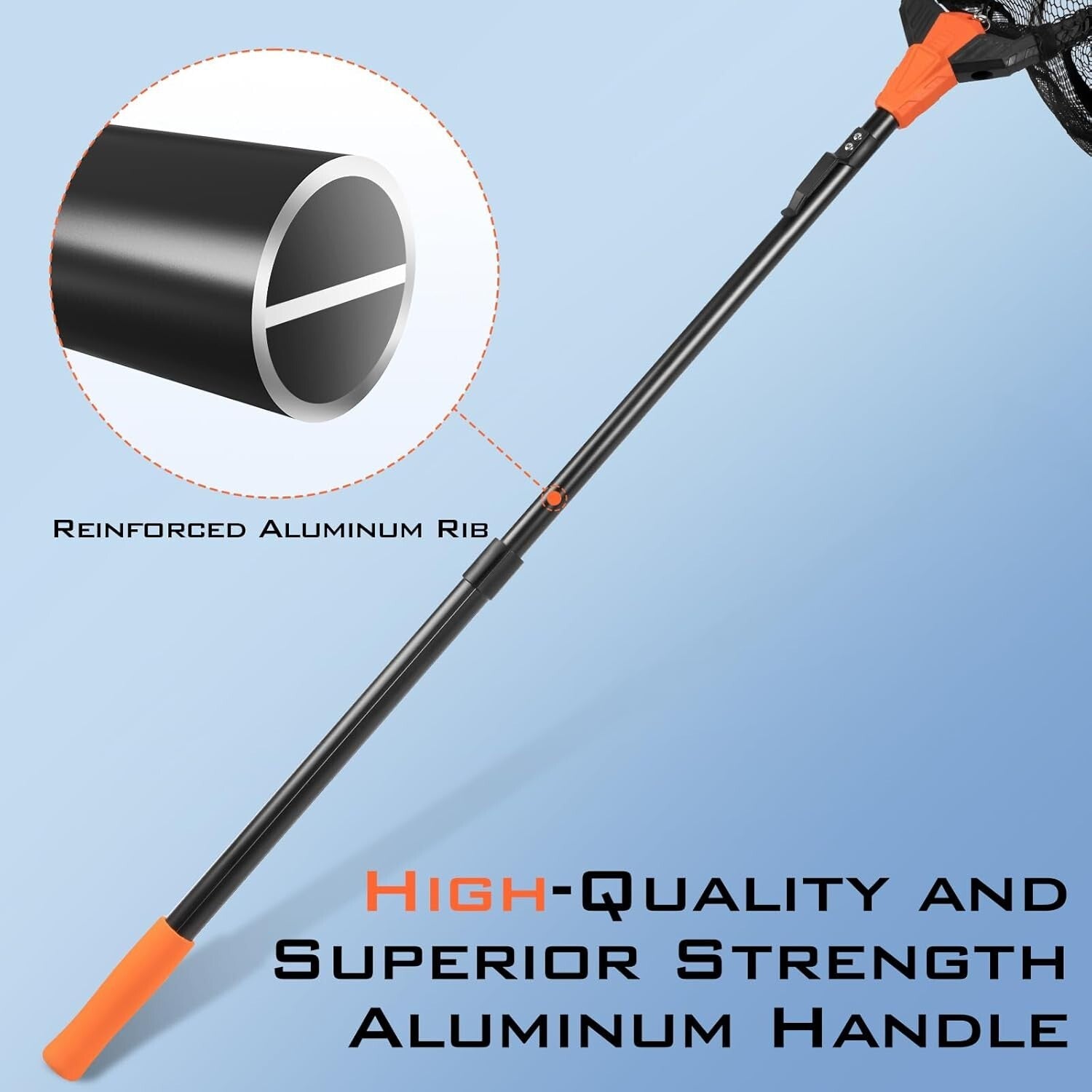 Lightweight Fish Landing Net with Triangle Design & Built-in Length Measurement