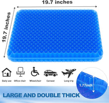 Load image into Gallery viewer, Breathable Large Gel Seat Cushion for Office, Car, &amp; Wheelchair Use - 19.7''