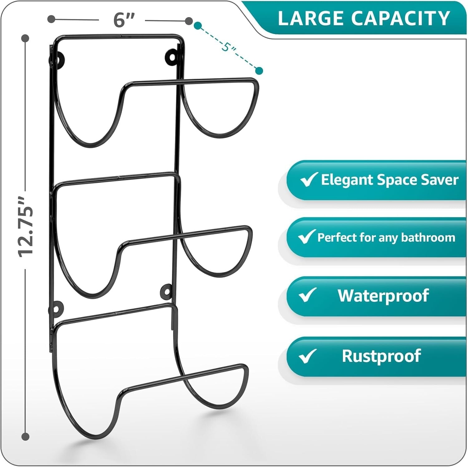 Elegant 12-Tier Wall Mounted Towel Rack - Space-Saving Iron Storage Organizer