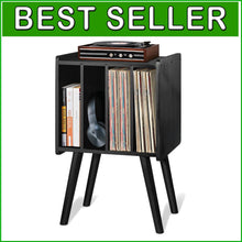 Load image into Gallery viewer, Versatile 2-Tier Record Player Stand with Removable Divider - Holds 100 Records