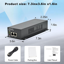 Load image into Gallery viewer, Efficient 90W PoE++ Injector Adapter - 10/100/1000Mbps High-Speed Connectivity