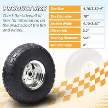 Load image into Gallery viewer, Universal 4.10/3.50-4 Heavy-Duty Tire and Wheel with Safety Inner Tubes - 4-Pack