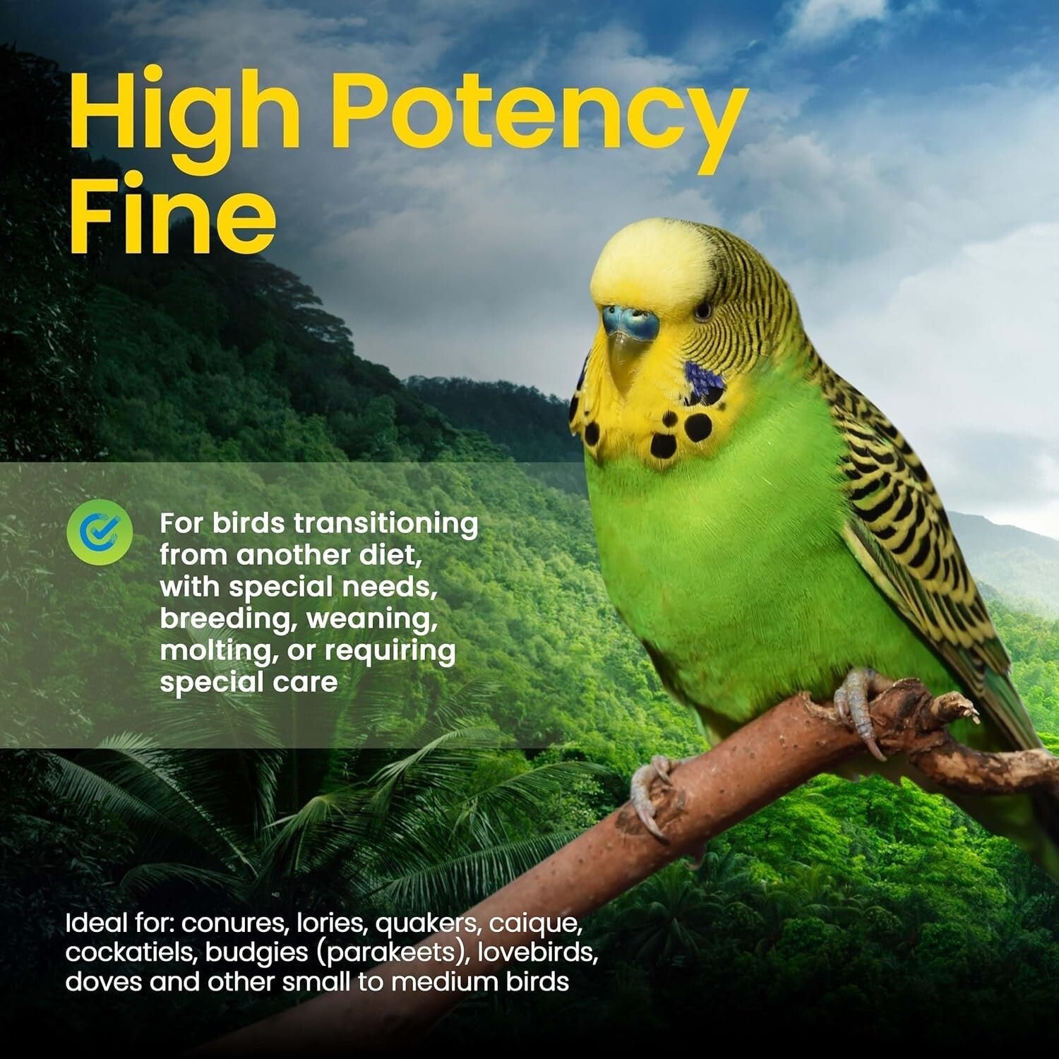 High Potency Organic Bird Food - 25lb Non-GMO Formula for Parrots & Medium Birds